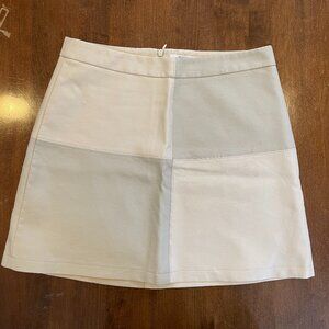 BB Dakota Faux Leather Skirt in Checkered Pattern